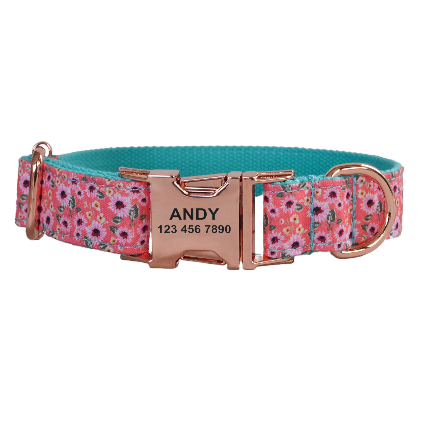 Colorful Fower Custom Dog Collars, Personalized Puppy Collar, Bowtie, Leash