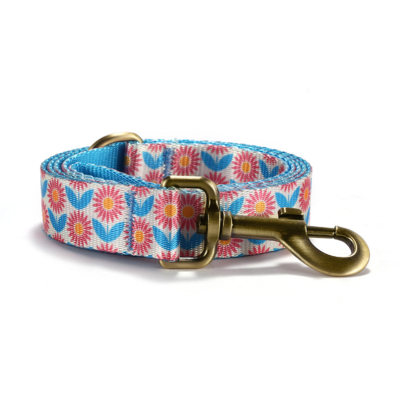 Cute Flower Personalized Dog Collar with Plastic Buckle