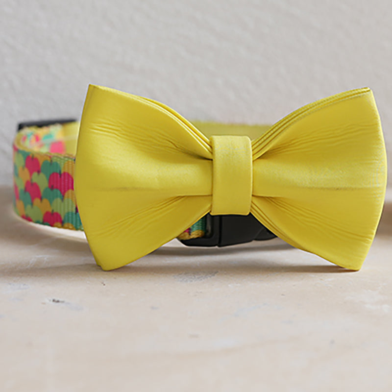 Fruit Cute Personalized Dog Collar Plastic Buckle, Custom Pet Collar Bow Tie, Leash