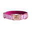 Pink Flower Personalized  Dog Collars,Custom Puppy Collar, Bowtie, Leash