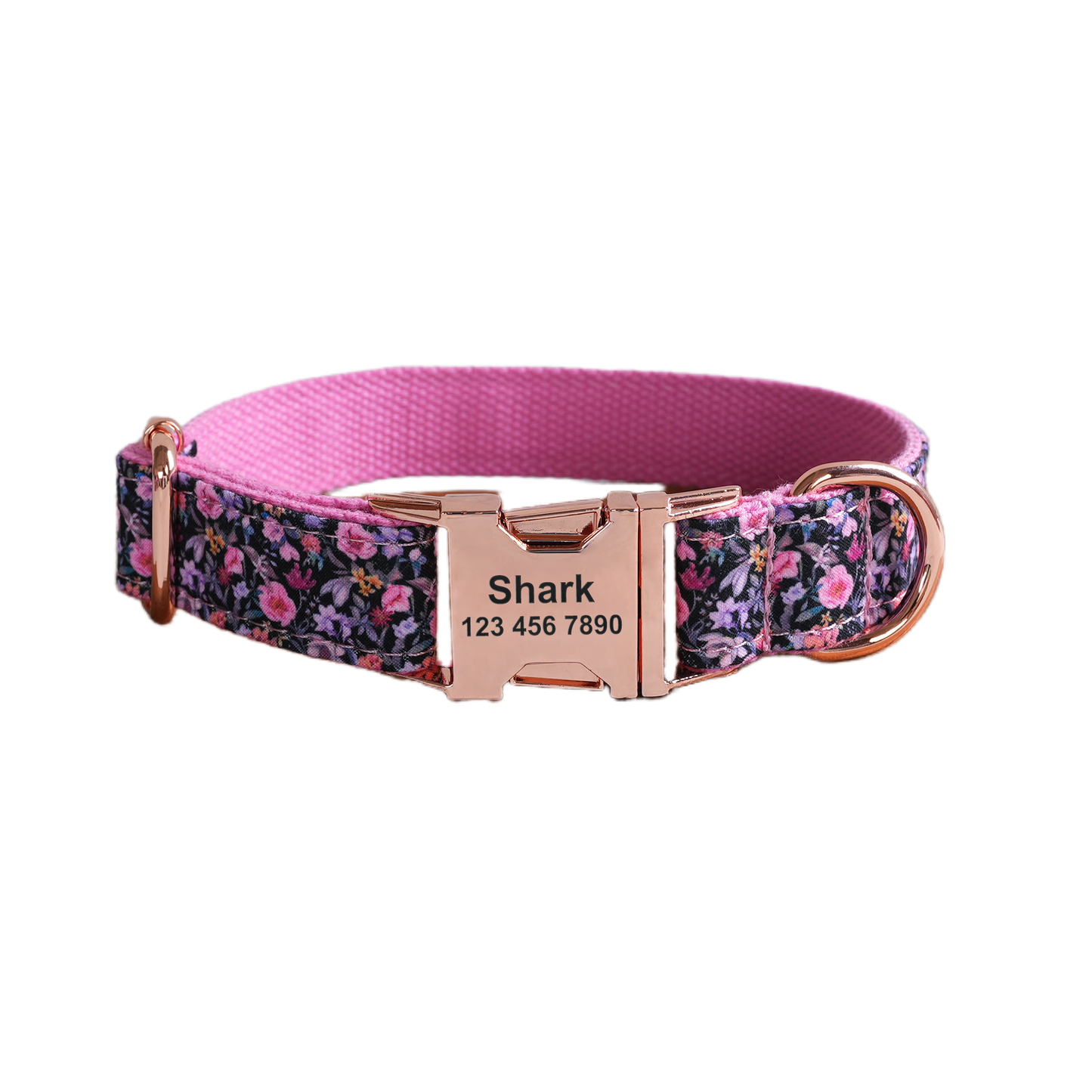 Pink Flower Personalized  Dog Collars,Custom Puppy Collar, Bowtie, Leash