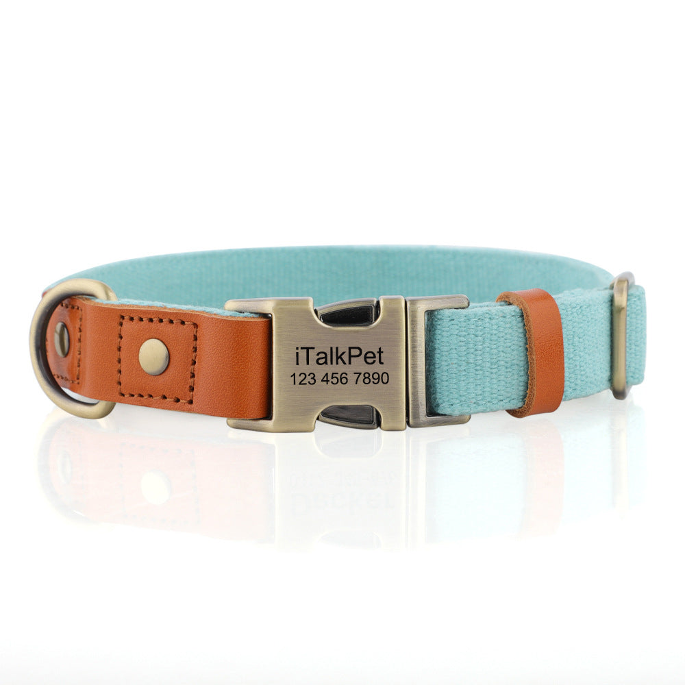 Natural Hemp Adjustable Dog Collar - Engravedable