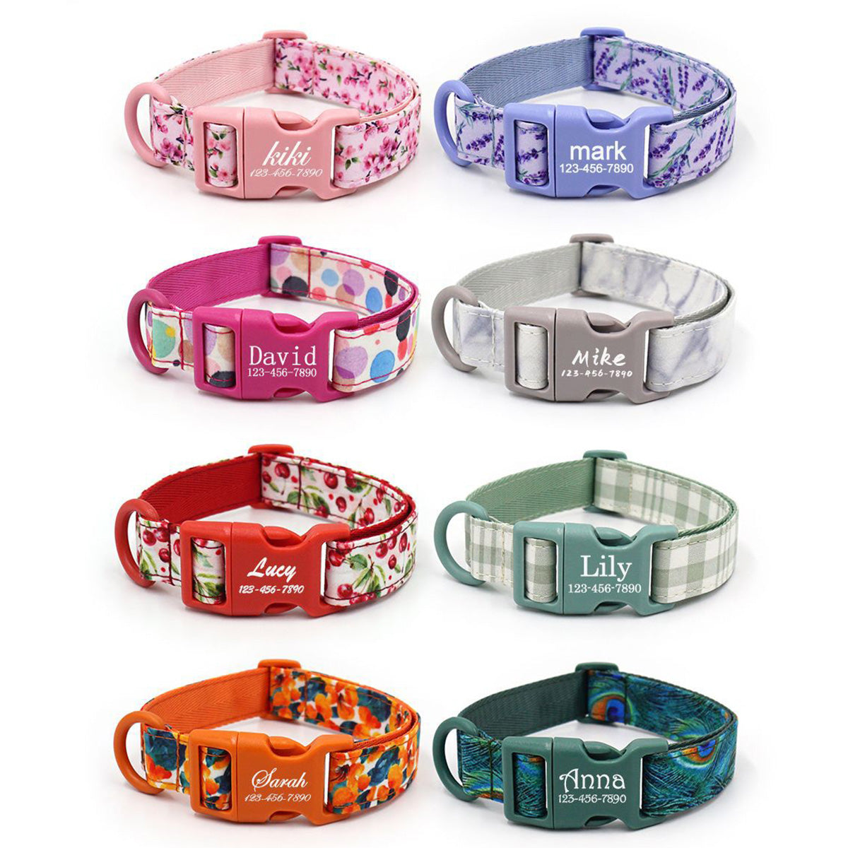 Custom Engraved Color Plastic Buckle Pet Collars - Personalized ID Collar