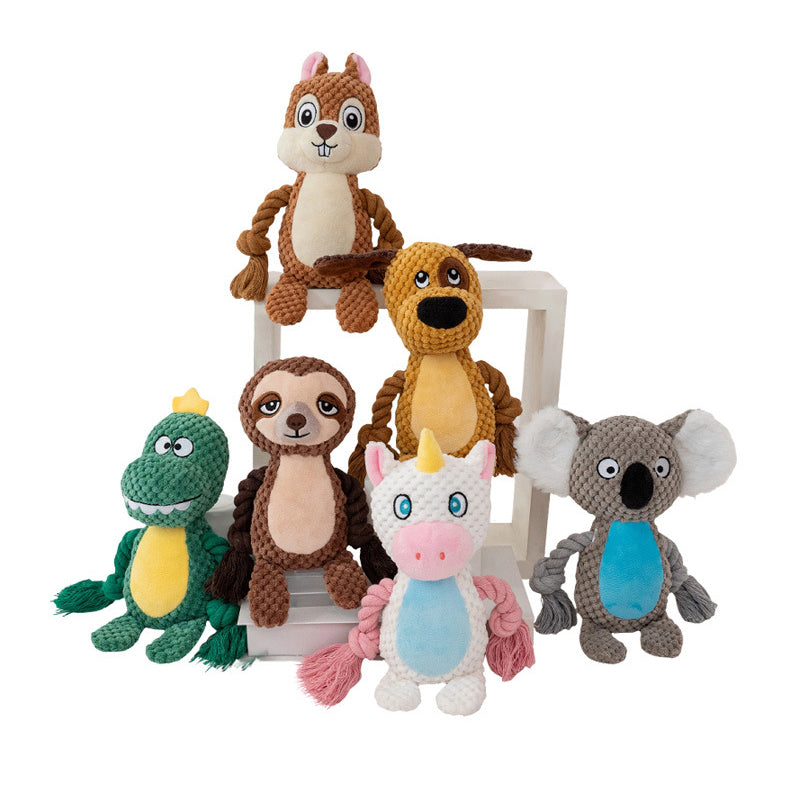 Cute Animals Grinding Teeth Squeaky Dog Toy
