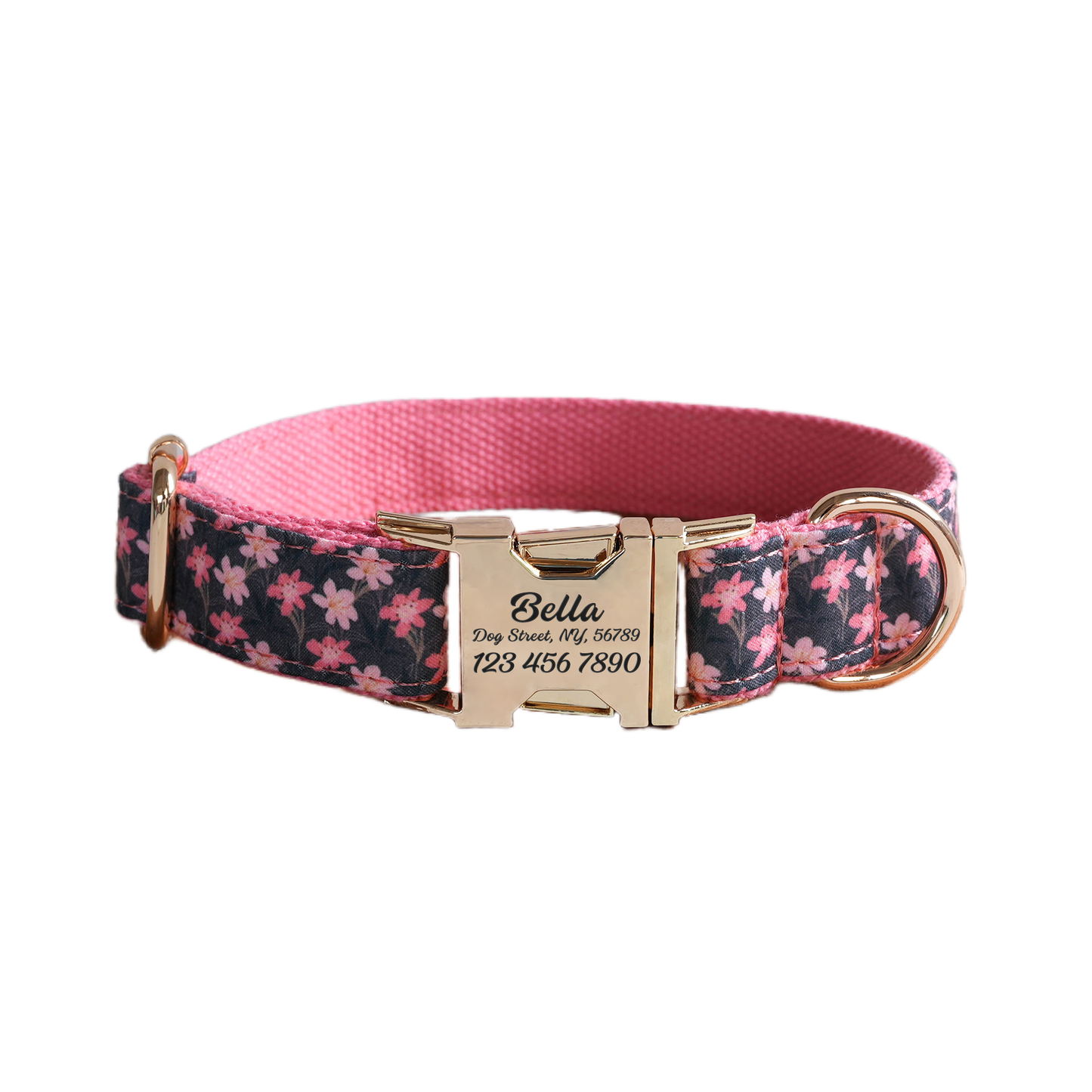 Purple Fower Personalized  Dog Collars,Custom Puppy Collar, Bowtie, Leash