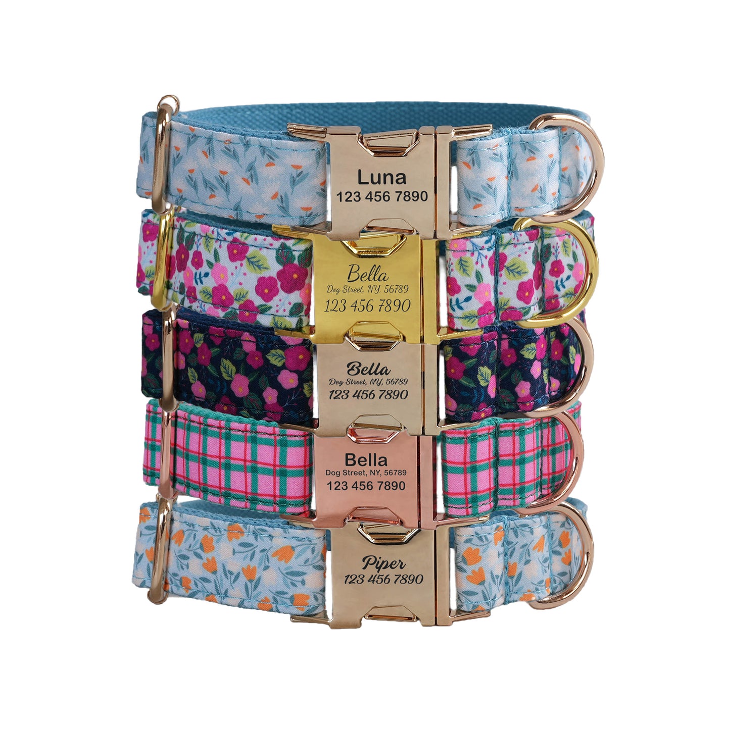 Flower Personalized Dog Collars,Custom Puppy Collar, Bowtie, Leash