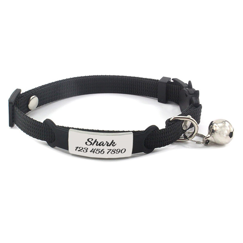 Adjustable Personalized Cat Collar, Anti-Lost Engraved Collar for Kitten
