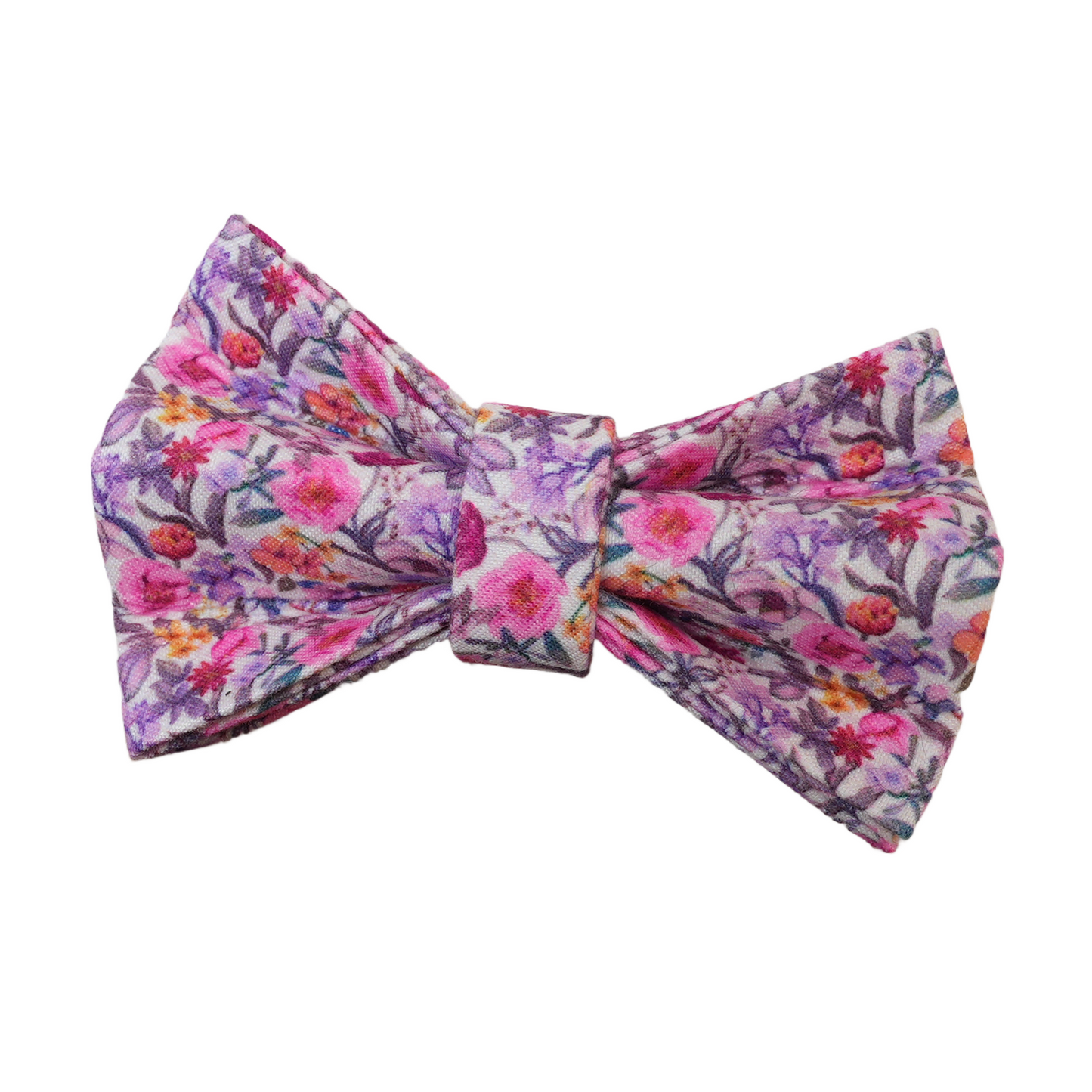 Purple Flower Personalized Cat Collar with Bowtie Free Engraved