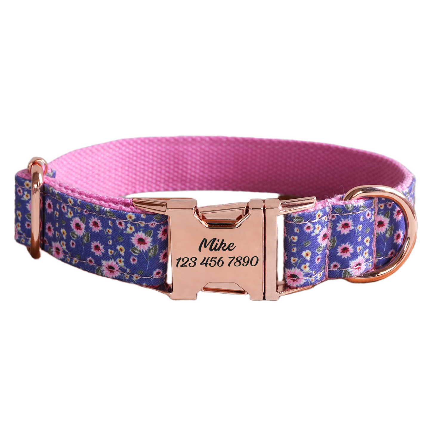 Colorful Fower Custom Dog Collars, Personalized Puppy Collar, Bowtie, Leash