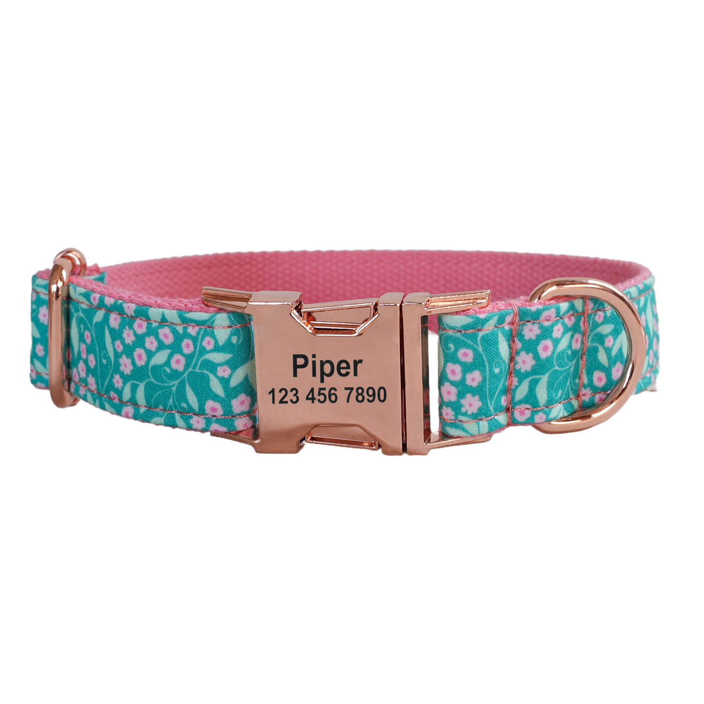Pink Fower Custom Dog Collars, Personalized Puppy Collar, Bowtie, Leash