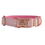 Pink Fower Custom Dog Collars, Personalized Puppy Collar, Bowtie, Leash