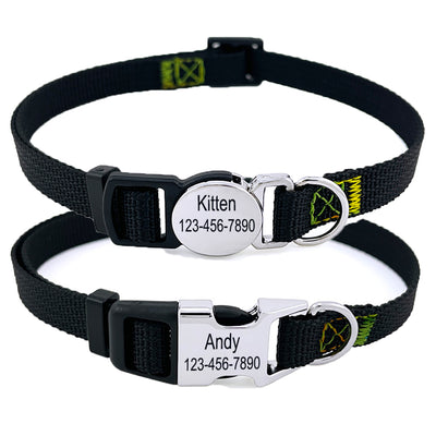 Personalized Nylon Cat Collar 2 Pack Set