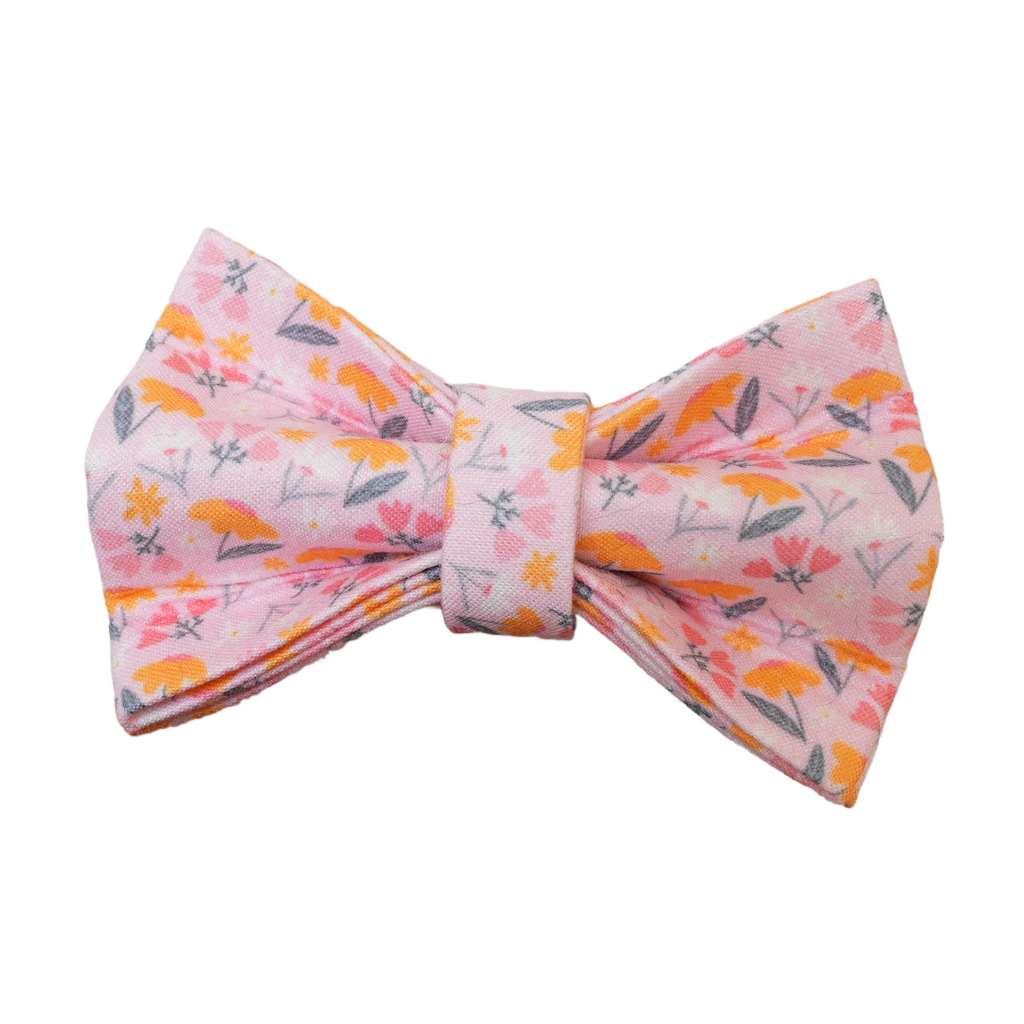 Pink Flower Personalized Cat Collar with Bowtie Free Engraved