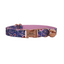 Blue Flower Personalized Cat Collar with Bowtie Free Engraved