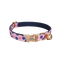 Pink Flower Personalized Cat Collar with Bowtie Free Engraved