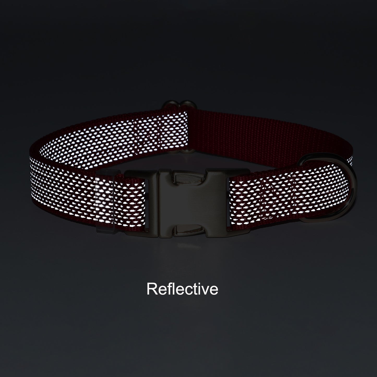 Customized Nylon Reflective Dog Collar Engravable Pet Collar
