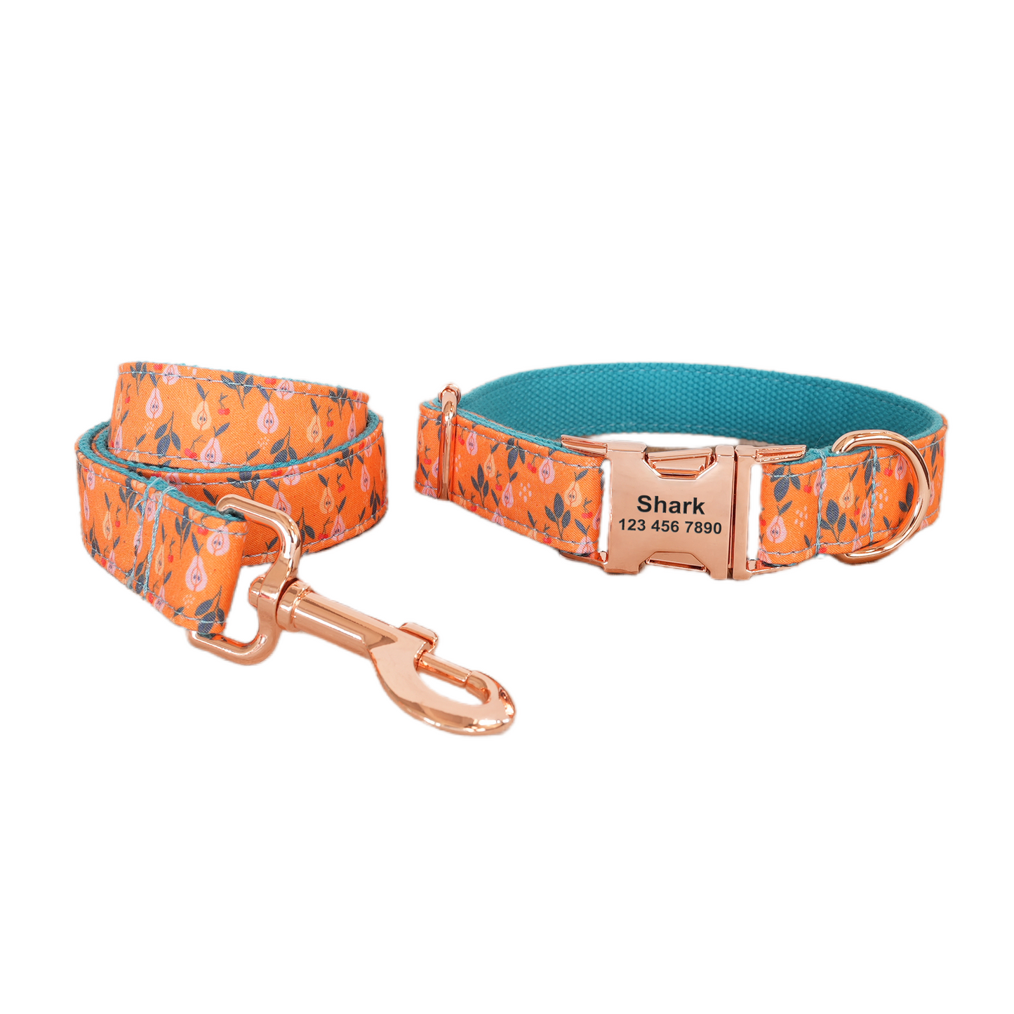 Colorful Fower Custom Dog Collars, Personalized Puppy Collar, Bowtie, Leash