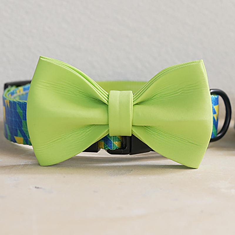 Plastic Buckle Cute Personalized Dog Collar, Custom Pet Collar Bow Tie, Leash