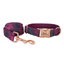 Purple Fower Personalized  Dog Collars,Custom Puppy Collar, Bowtie, Leash
