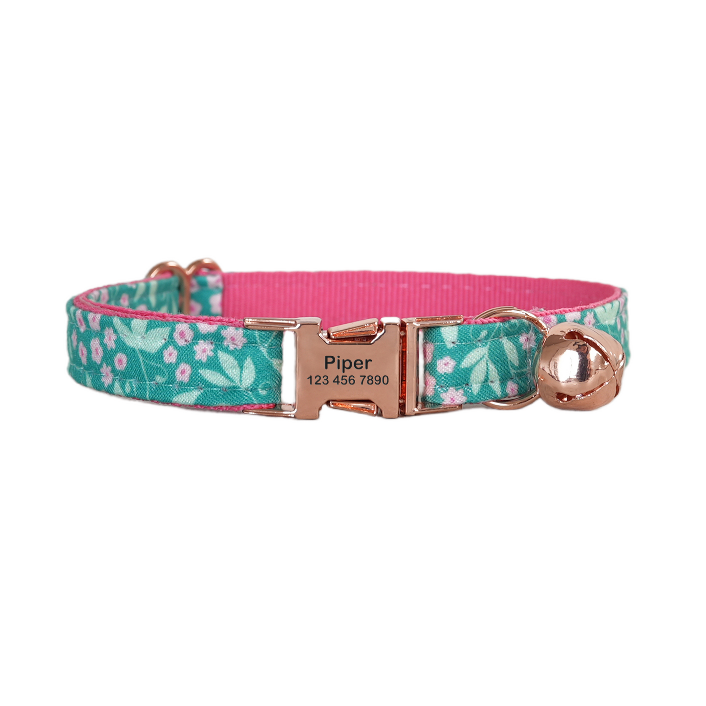 Personalized Green Cat Collar with Bowtie Free Engraved