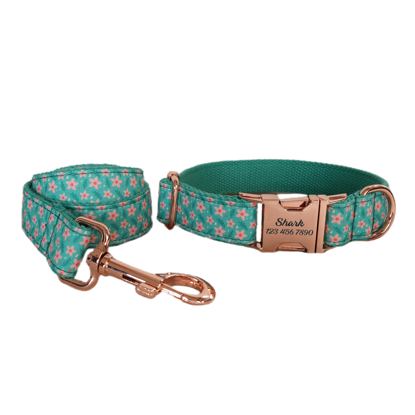 Pink Fower Custom Dog Collars, Personalized Puppy Collar, Bowtie, Leash