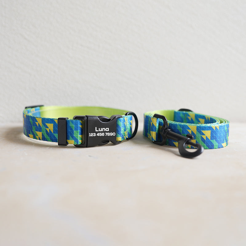 Plastic Buckle Cute Personalized Dog Collar, Custom Pet Collar Bow Tie, Leash