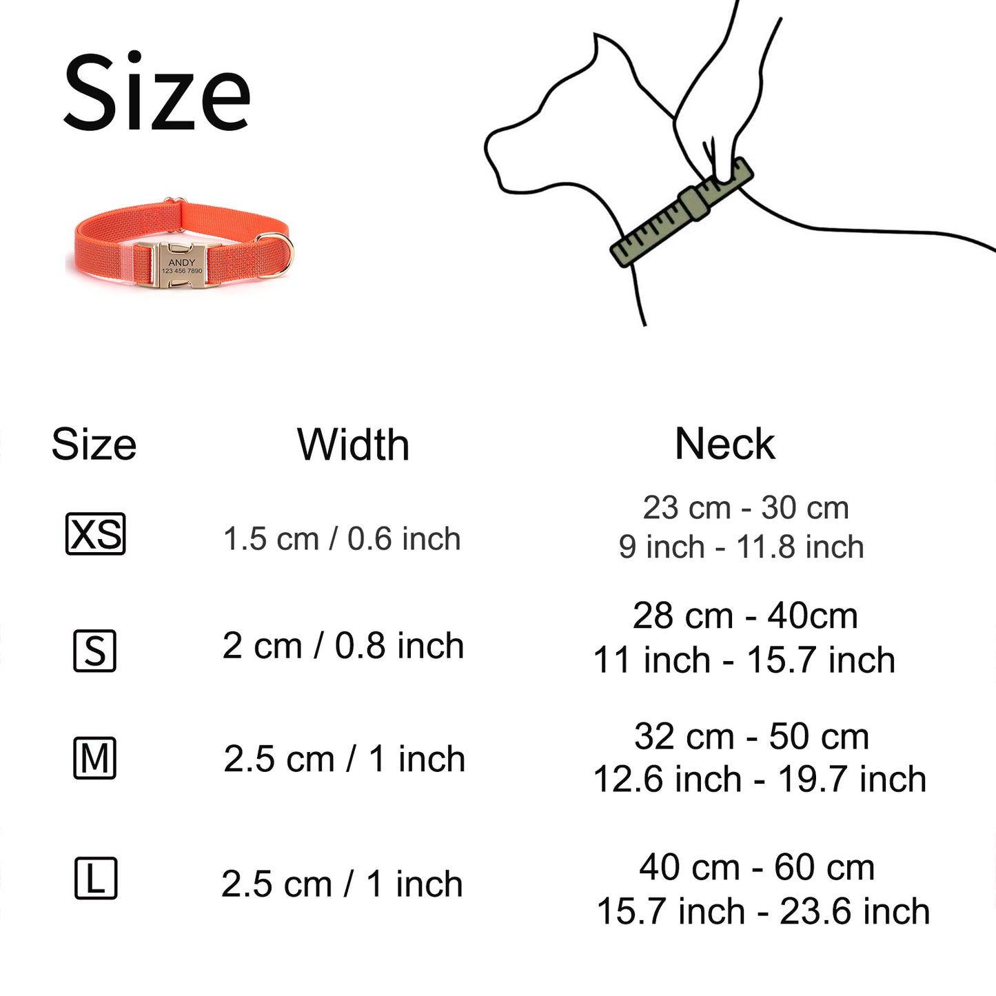 Customized Nylon Reflective Dog Collar Engravable Pet Collar