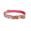 Pink Flower Personalized Cat Collar with Bowtie Free Engraved