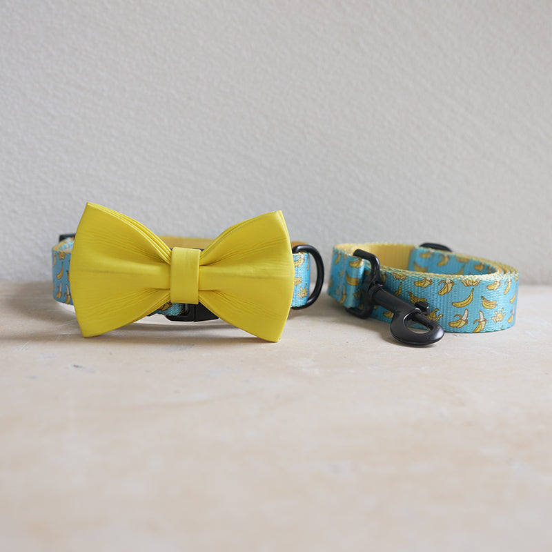 Fruit Cute Personalized Dog Collar Plastic Buckle, Custom Pet Collar Bow Tie, Leash
