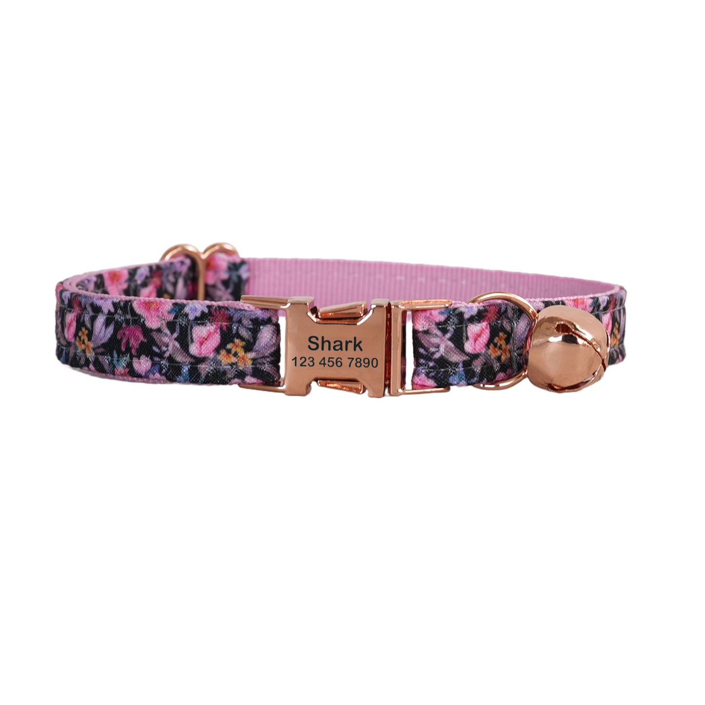 Flower Personalized Cat Collar with Bowtie Free Engraved