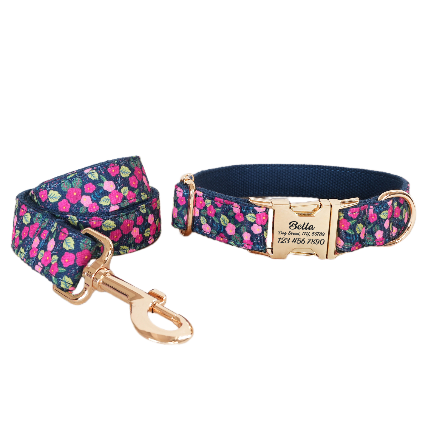 Flower Personalized Dog Collars,Custom Puppy Collar, Bowtie, Leash