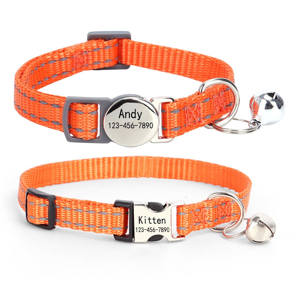2 Pack Personalized Cat Collar with Bell