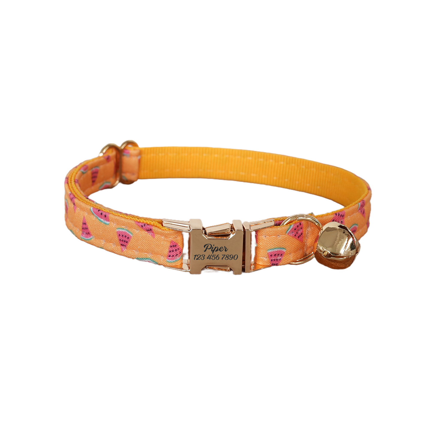 Pink Flower Personalized Cat Collar with Bowtie Free Engraved