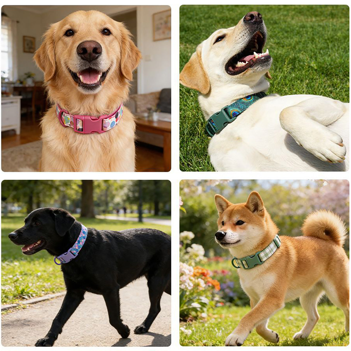 Custom Engraved Color Plastic Buckle Pet Collars - Personalized ID Collar