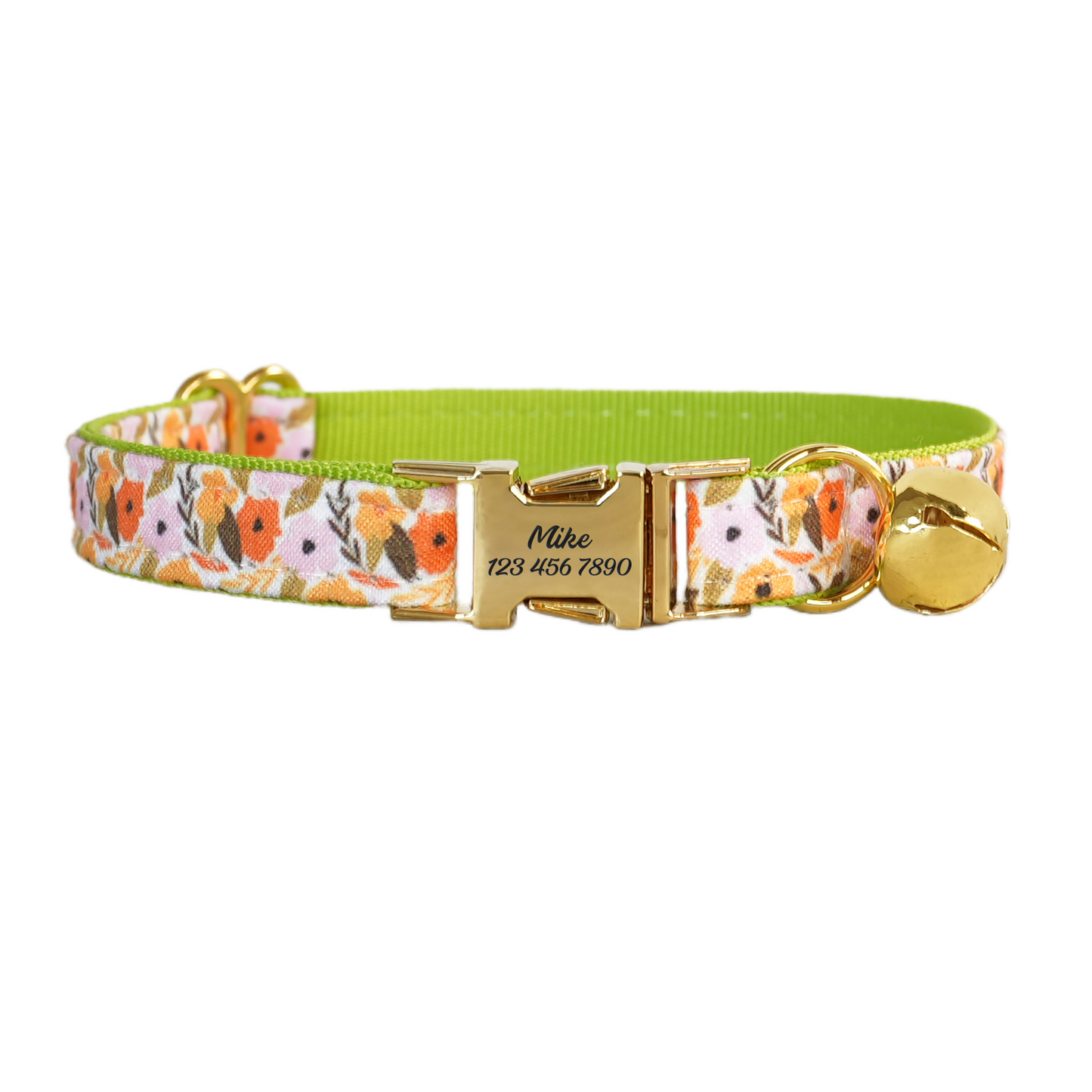 Flower Personalized Cat Collar with Bowtie Free Engraved