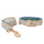 Blue Fower Custom Dog Collars, Personalized Puppy Collar, Bowtie, Leash