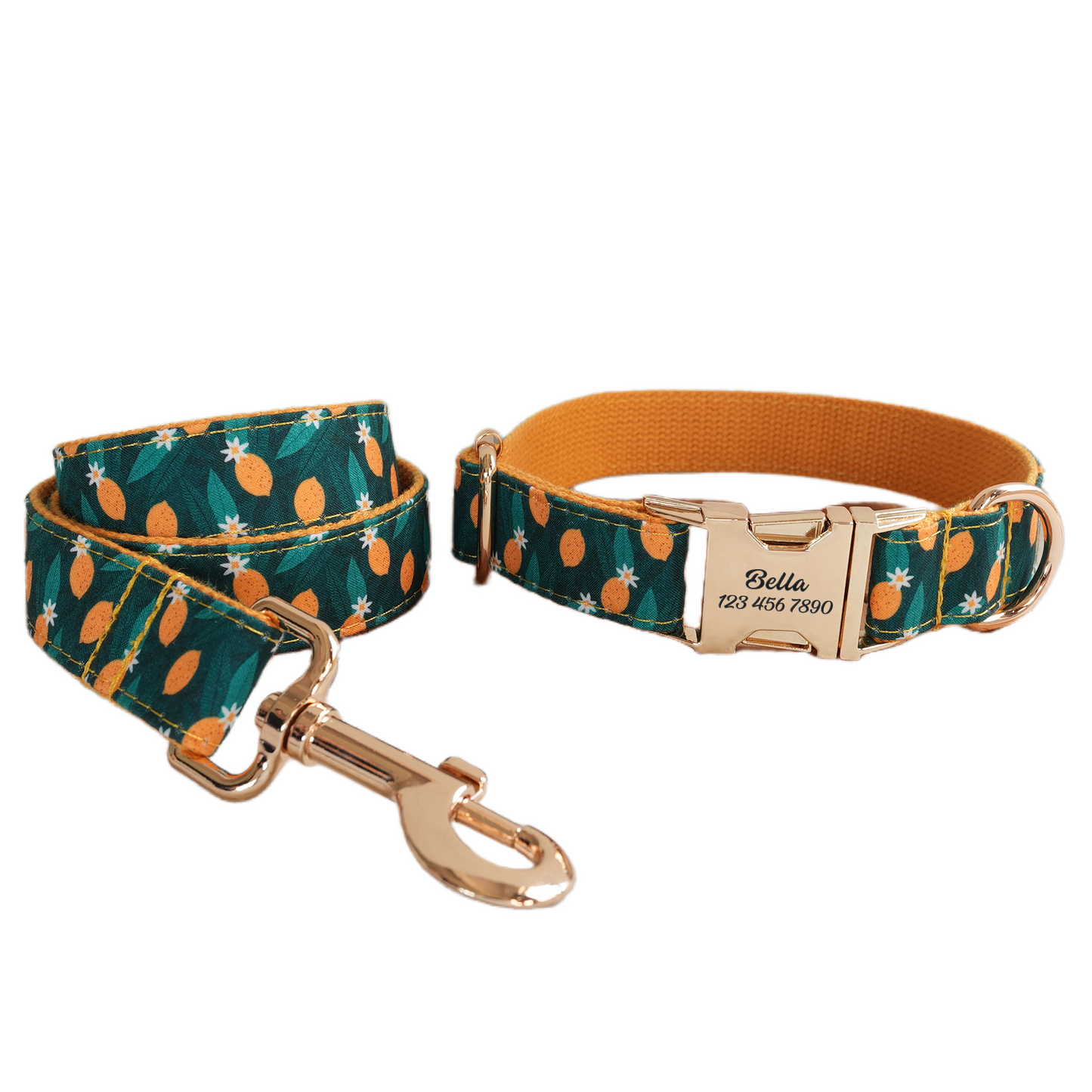 Blue Fower Custom Dog Collars, Personalized Puppy Collar, Bowtie, Leash