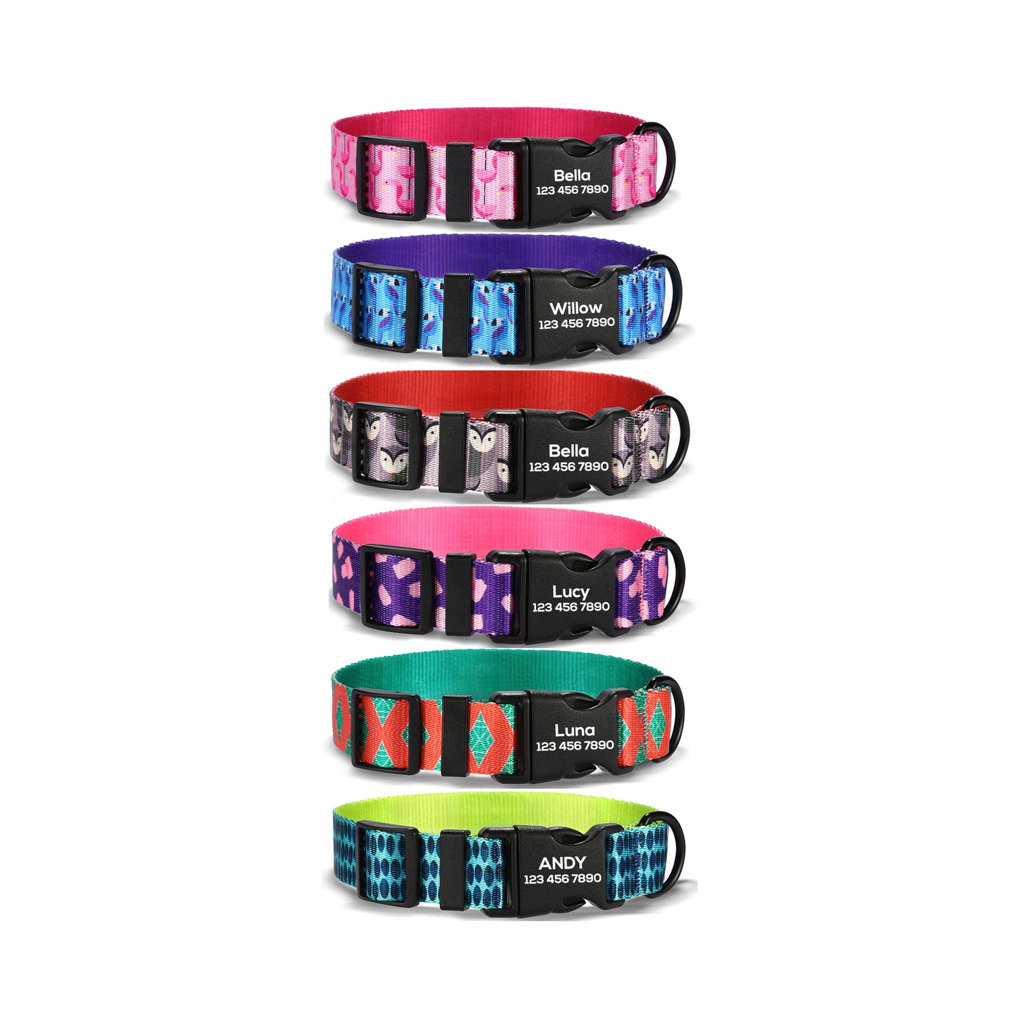 Cute Personalized Dog Collar Plastic Buckle, Custom Pet Collar Bow Tie, Leash