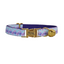 Blue Flower Personalized Cat Collar with Bowtie Free Engraved