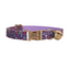 Purple Flower Personalized Cat Collar with Bowtie Free Engraved