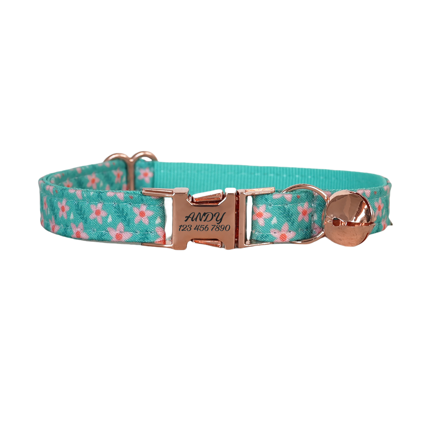 Personalized Green Cat Collar with Bowtie Free Engraved