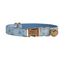 Blue Flower Personalized Cat Collar with Bowtie Free Engraved