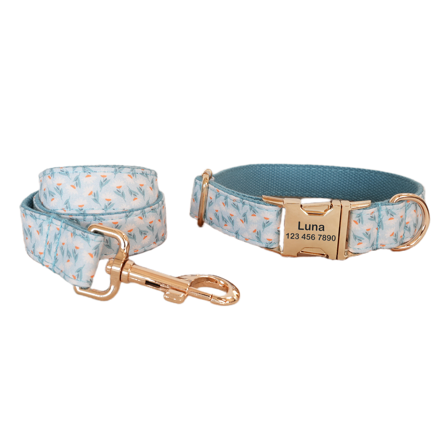 Flower Personalized Dog Collars,Custom Puppy Collar, Bowtie, Leash