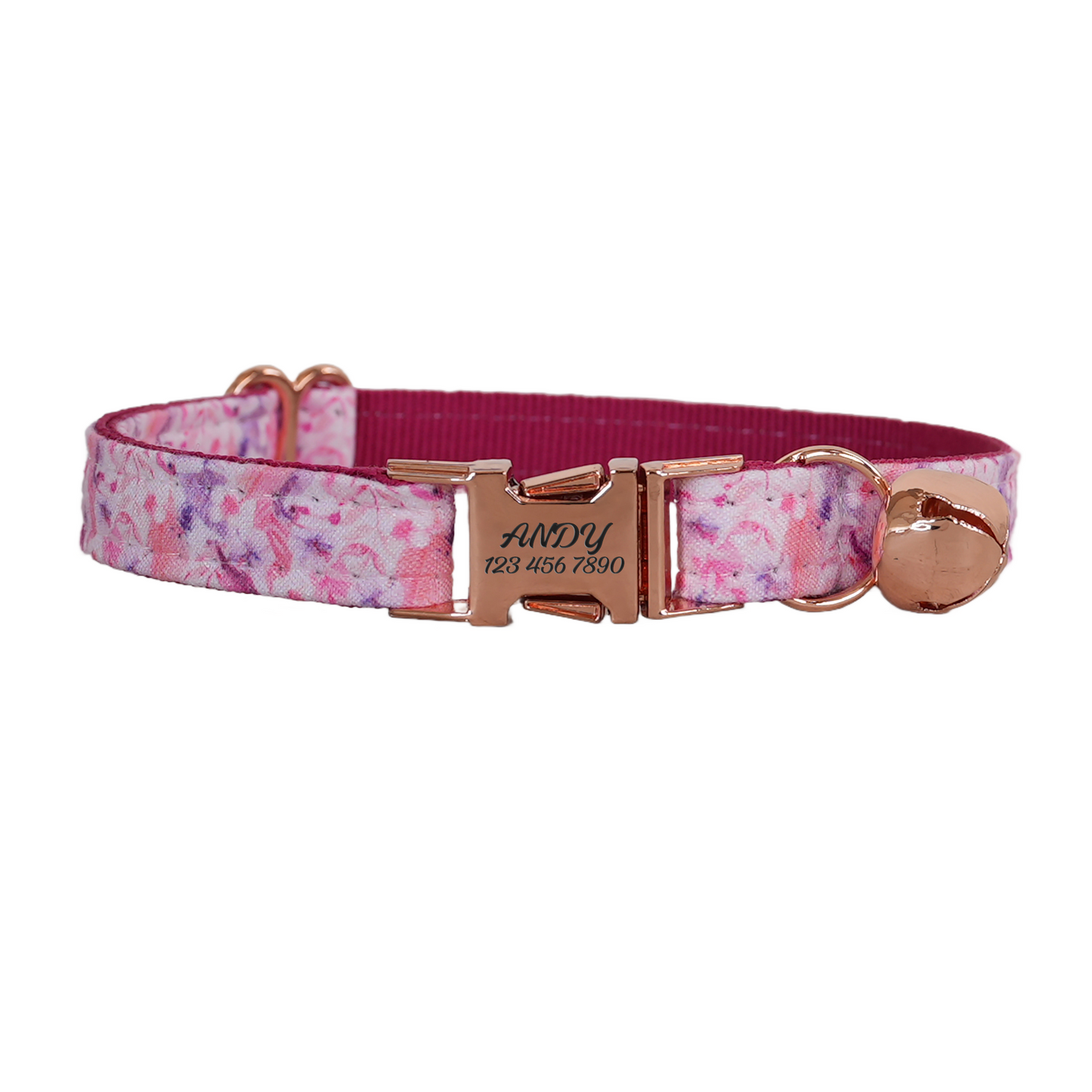 Flower Personalized Cat Collar with Bowtie Free Engraved