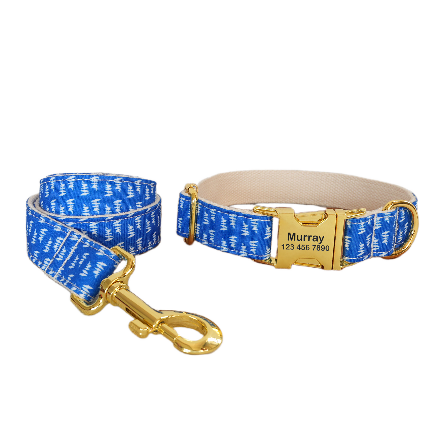 Blue Fower Custom Dog Collars, Personalized Puppy Collar, Bowtie, Leash