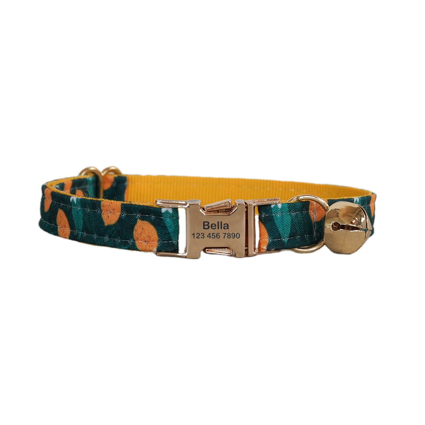 Personalized Green Cat Collar with Bowtie Free Engraved