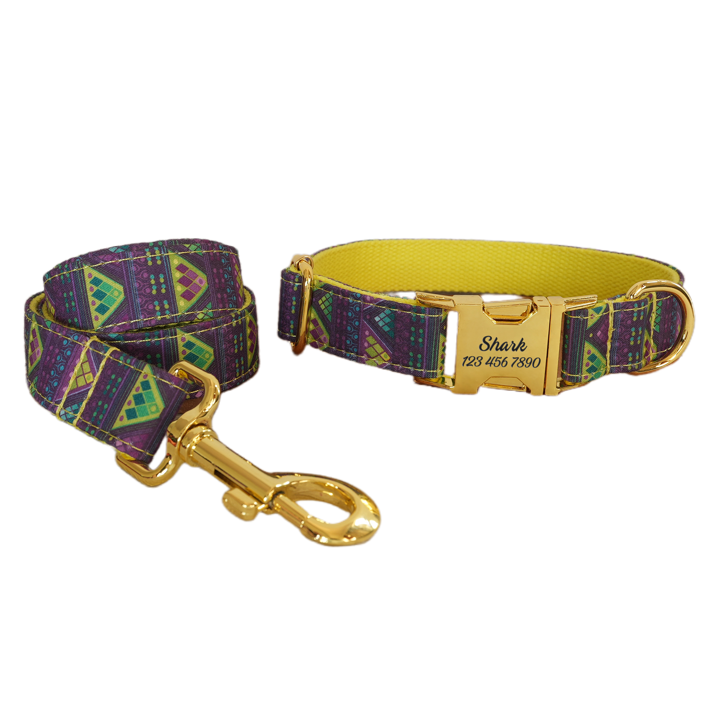 Pink Flower Personalized  Dog Collars,Custom Puppy Collar, Bowtie, Leash