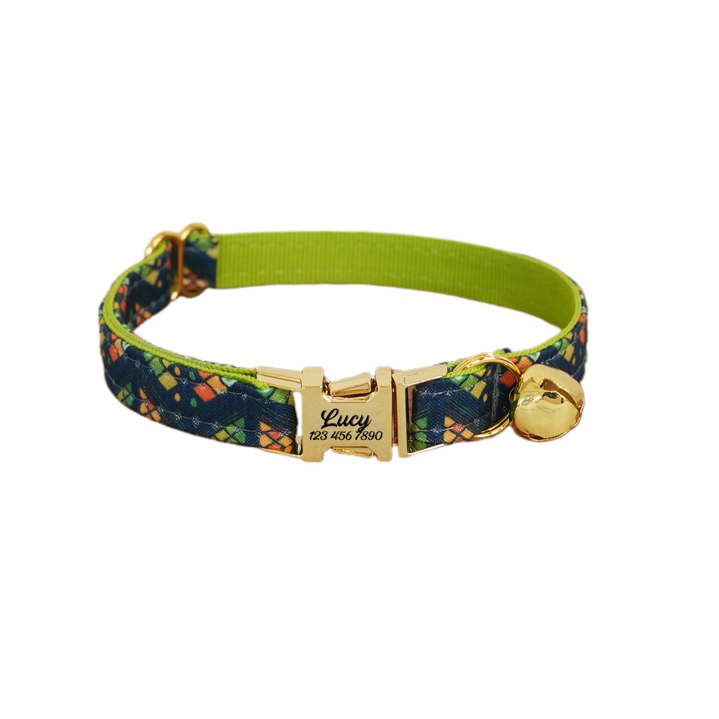 Flower Personalized Cat Collar with Bowtie Free Engraved