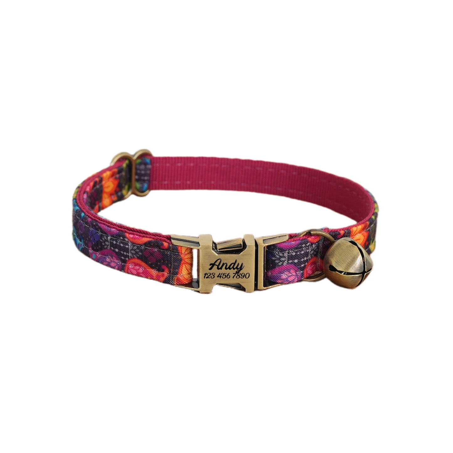 Flower Personalized Cat Collar with Bowtie Free Engraved
