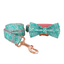 Pink Fower Custom Dog Collars, Personalized Puppy Collar, Bowtie, Leash